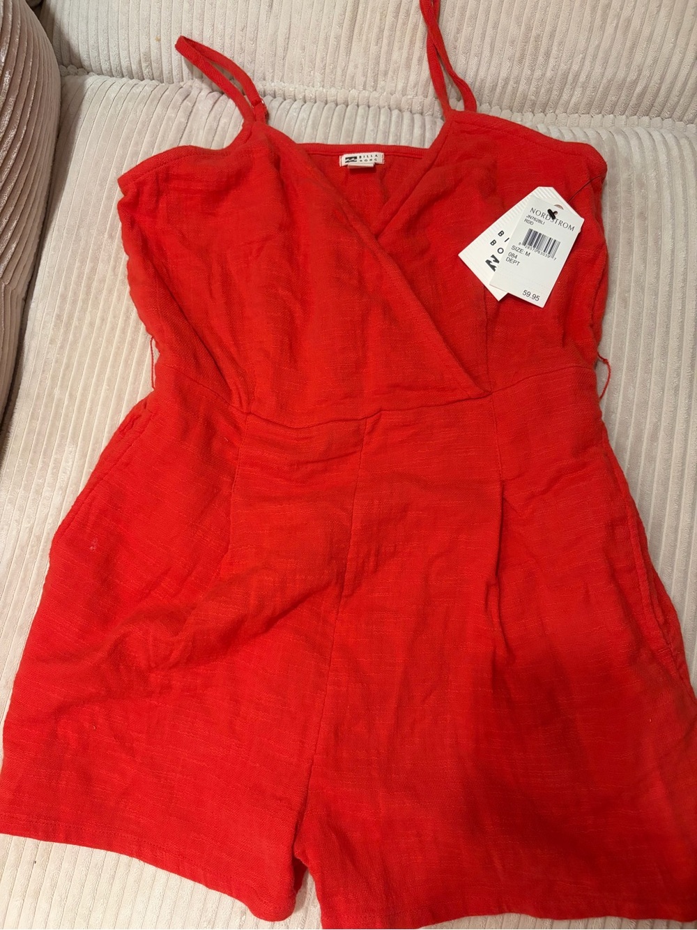 BONGO Red Spaghetti-Strap Mini Romper